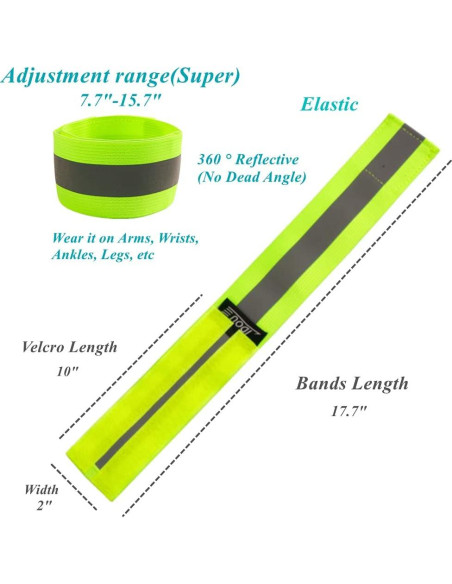 Bandas Reflectantes IDOU para Correr y Ciclismo - 2 Unidades