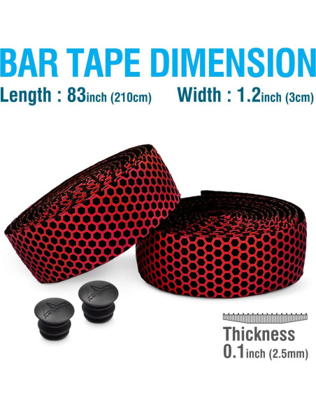 Cinta de Manillar MARQUE Hex Rojo 210cm Silicona y EVA