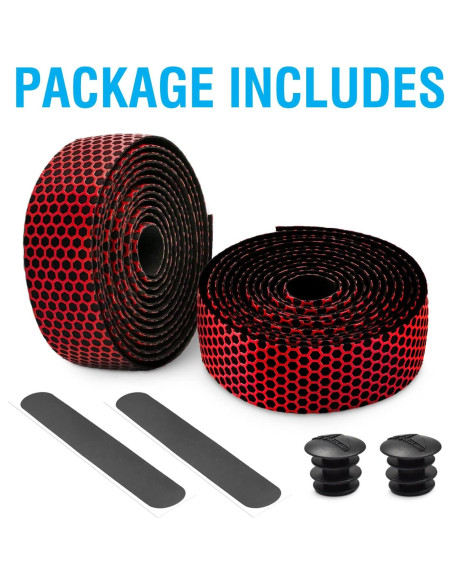 Cinta de Manillar MARQUE Hex Rojo 210cm Silicona y EVA