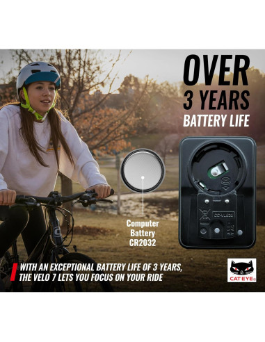 CATEYE Velo 7 Computador de Bicicleta - Velocímetro y Odómetro