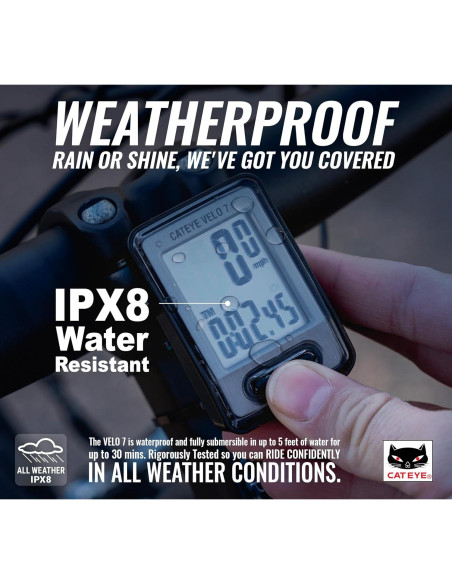 CATEYE Velo 7 Computador de Bicicleta - Velocímetro y Odómetro