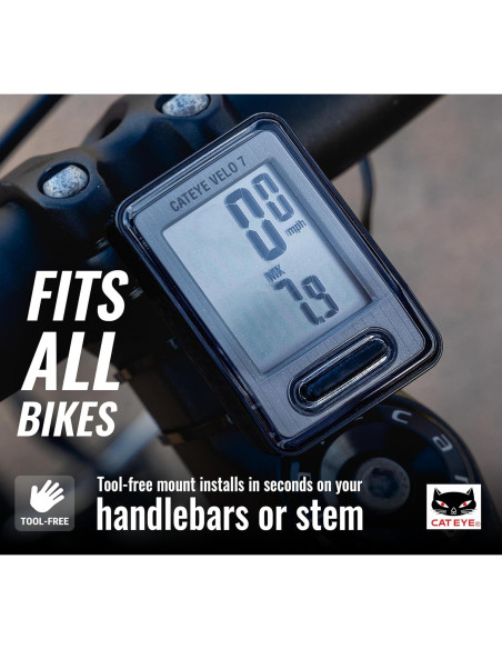 CATEYE Velo 7 Computador de Bicicleta - Velocímetro y Odómetro