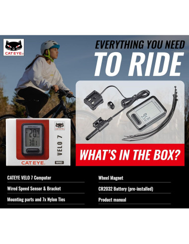 CATEYE Velo 7 Computador de Bicicleta - Velocímetro y Odómetro