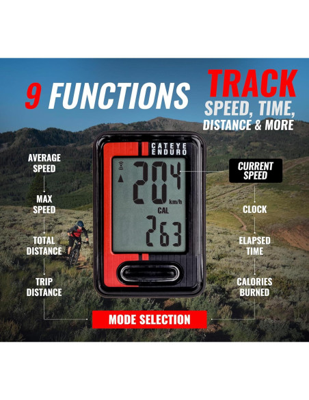 Computadora de Bicicleta CATEYE Enduro - Velocímetro y Odómetro