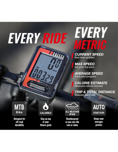 Computadora de Bicicleta CATEYE Enduro - Velocímetro y Odómetro