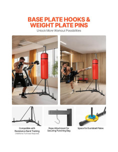 Soporte para Saco de Boxeo VEVOR Ajustable 180-232 cm Acero 2