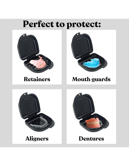 Estuche para Retenedores Genco Dental con Ventilación - Negro