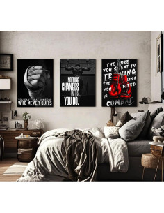 Juego de 3 Piezas de Arte de Pared Boxeo Lona 30x40 cm 2
