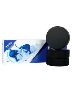 Discos de Hockey sobre Hielo Golden Sport, 3 Pcs, Negro, 7.62 cm