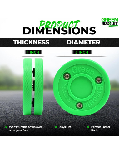 Green Biscuit Pasador 2 Paquete para Hockey Callejero