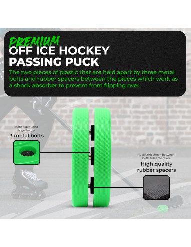 Green Biscuit Pasador 2 Paquete para Hockey Callejero