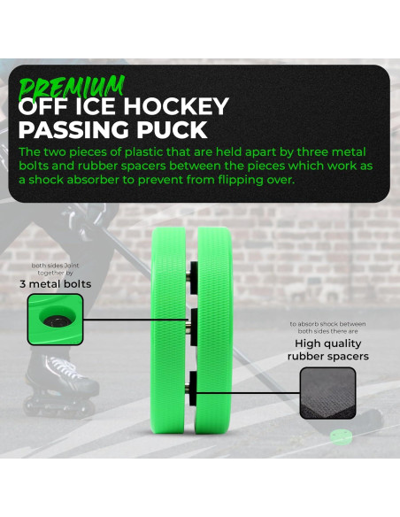 Green Biscuit Pasador 2 Paquete para Hockey Callejero