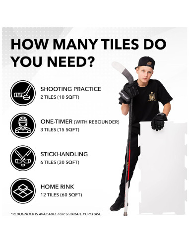 Azulejos de Hielo Sintético ACE HOCKEY - Paquete de 6 - 2.79 m