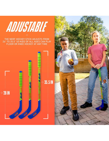 Conjunto de Hockey NERF Proshot para Niños - 2 Palos Ajustables + Pelota