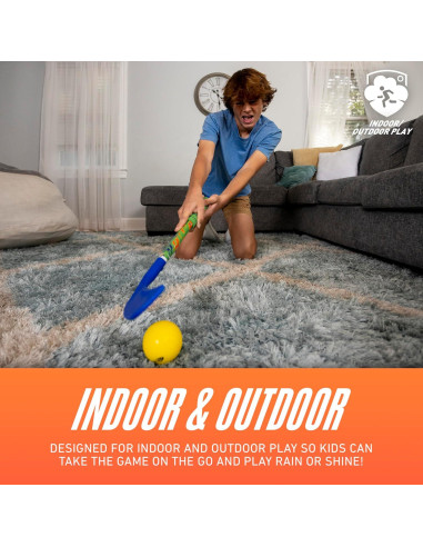 Conjunto de Hockey NERF Proshot para Niños - 2 Palos Ajustables + Pelota