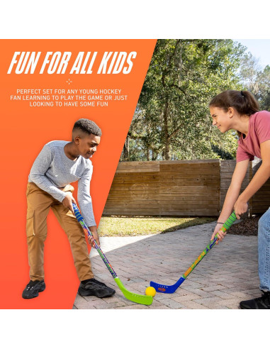Conjunto de Hockey NERF Proshot para Niños - 2 Palos Ajustables + Pelota
