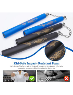 Nunchakus de Espuma e-jades 2 Pack con Patrones de Dragón 2