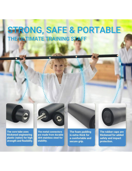 Bastón de Bo Acolchado PHYSKOW 1.22m - 1.83m Plegable