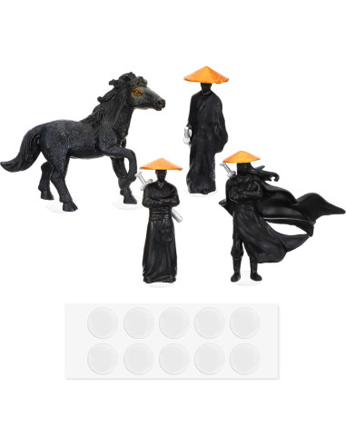Conjunto 4 Figuras Guerreros Chinos en Resina 5cm - Decoración