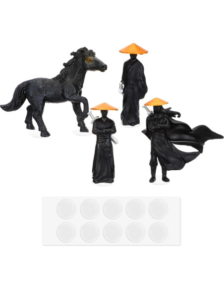 Conjunto 4 Figuras Guerreros Chinos en Resina 5cm - Decoración