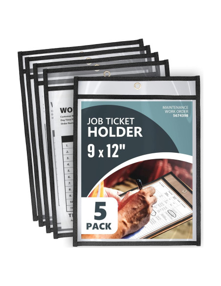 Paquete de 5 Sujetadores de Tickets JUZARI 9x12 cm Alta Resistencia