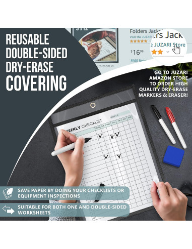 Paquete de 5 Sujetadores de Tickets JUZARI 9x12 cm Alta Resistencia