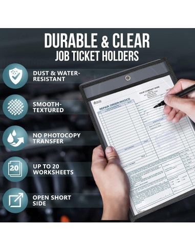 Paquete de 5 Sujetadores de Tickets JUZARI 9x12 cm Alta Resistencia