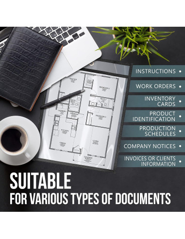 Paquete de 5 Sujetadores de Tickets JUZARI 9x12 cm Alta Resistencia