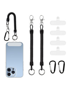 Lanyard para Teléfono JingRoom - 2 Correas Antirrobo Negro