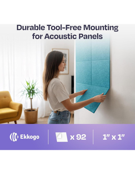 Cinta Doble Cara Ekkogo 92-Pack Autoadhesiva 12x5.7 cm