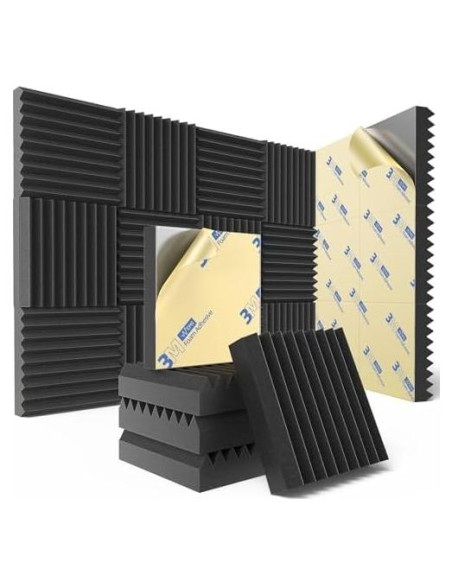 Paquete de 12 Paneles Acústicos Aislantes GUANGZHOU 3" Negro