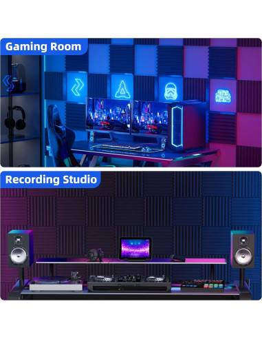 Paquete de 12 Paneles Acústicos Aislantes GUANGZHOU 3" Negro