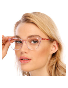Gafas de lectura AQWANO Cateye rosa 1.75 luz azul