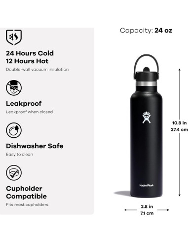 Botella de Agua Hydro Flask 24 Oz Acero Inoxidable Coco