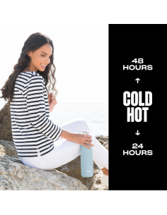 Botella de Agua S'well 25oz Acuamarina Acero Inoxidable Aislada 2