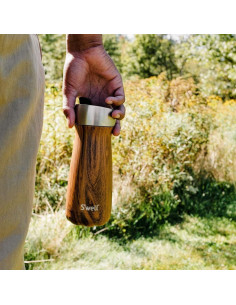 Botella Térmica S'well Commuter 16oz Acero Inoxidable Teakwood 2