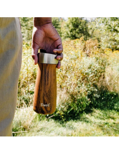 Botella Térmica S'well Commuter 16oz Acero Inoxidable Teakwood