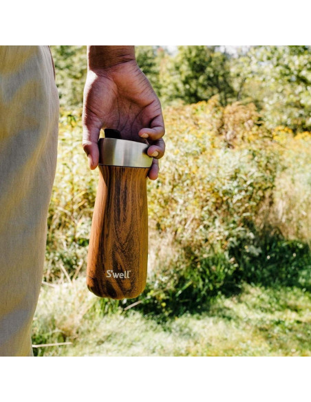 Botella Térmica S'well Commuter 16oz Acero Inoxidable Teakwood