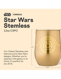 Copa de Vino Sin Tallo Corkcicle 12 oz Aislada C3PO 2