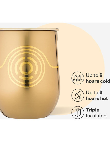 Copa de Vino Sin Tallo Corkcicle 12 oz Aislada C3PO