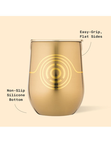 Copa de Vino Sin Tallo Corkcicle 12 oz Aislada C3PO