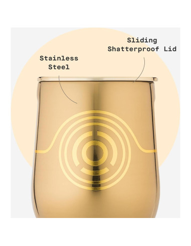 Copa de Vino Sin Tallo Corkcicle 12 oz Aislada C3PO