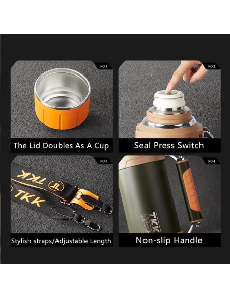 Botella Aislada TKK de Acero Inoxidable 1.8L Naranja