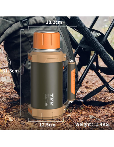 Botella Aislada TKK de Acero Inoxidable 1.8L Naranja