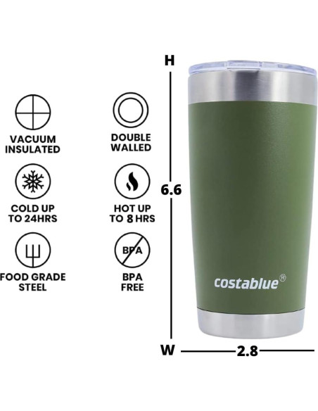 Taza de Café de Viaje Costablue 0.59L Acero Inoxidable Aislada