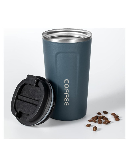 Taza de Café de Viaje MAGA 510ml Aislada Antiderrames Marfil