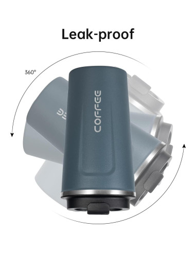 Taza de Café de Viaje MAGA 510ml Aislada Antiderrames Marfil