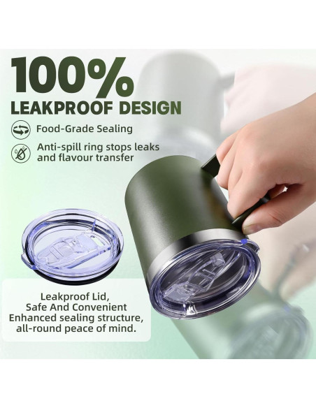 Taza de café aislada CoolSub 12oz verde militar 4 unidades