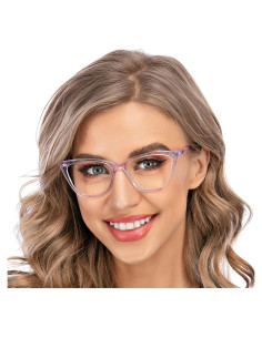 Gafas de Lectura AQWANO Ojo de Gato Púrpura 2.5x Bloqueo Luz Azul