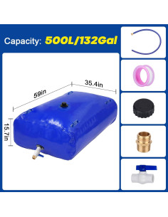Bolsa de Almacenamiento de Agua TooTaci 500L PVC Plegable 2